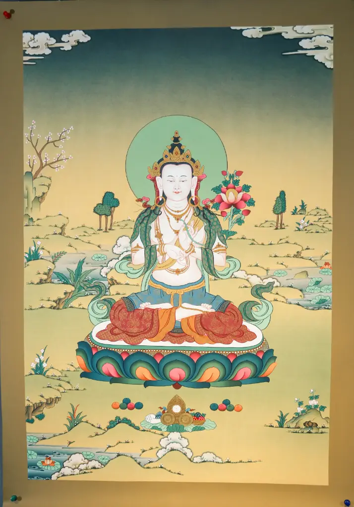 Padmapani Chenrezig Thangka – Karma Gadri Style