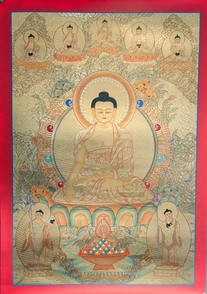Shakyamuni Buddha Thangka – Golden Serthang Masterpiece