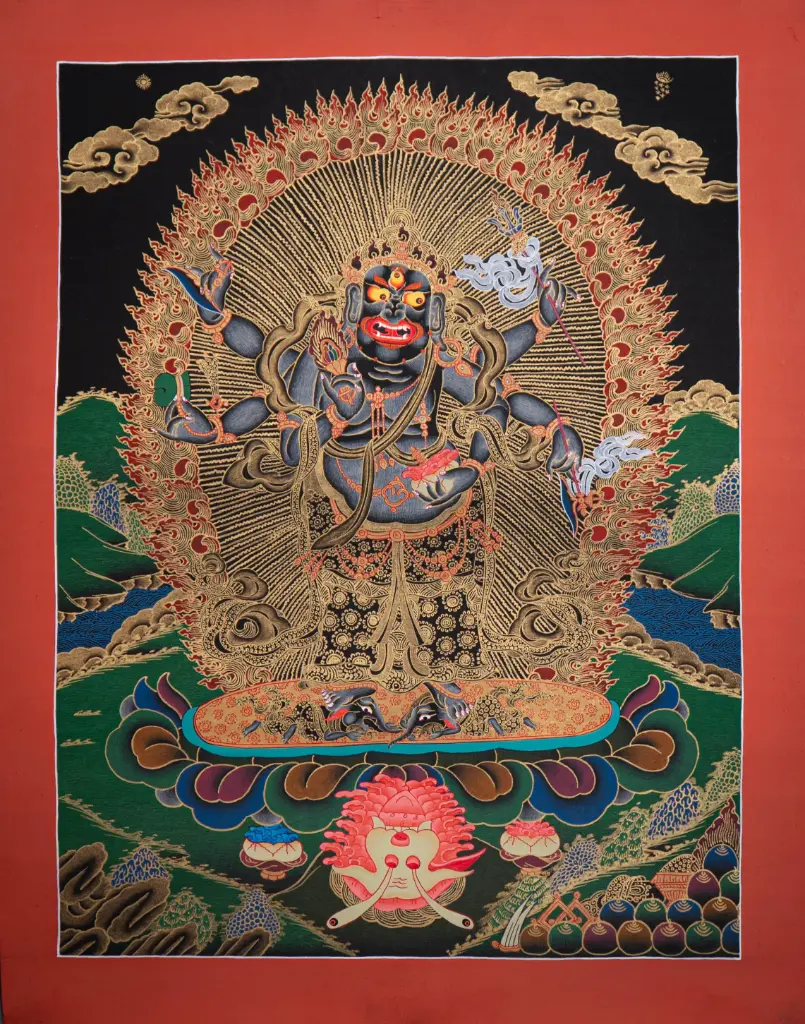 White Six-Armed Mahakala Thangka