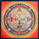 Kalachakra Mandala – Vibrant Red Background