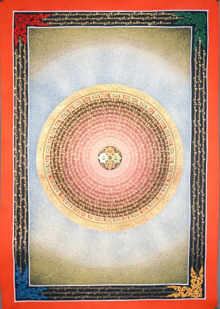 Cosmic Double Vajra Mantra Mandala – Gold Detailing – Gateway to Infinite Peace