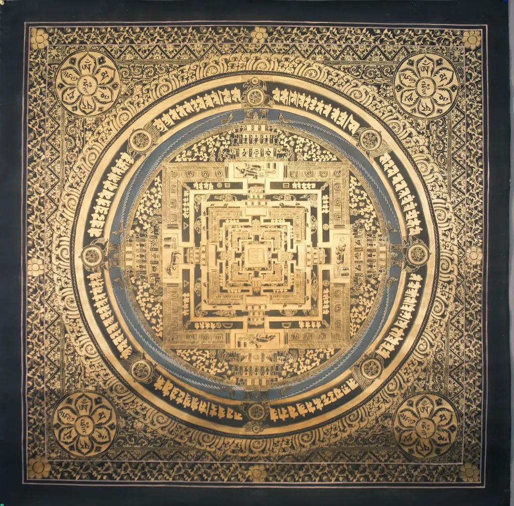 Kalachakra Mandala Thangka – Gold Nagthang Design