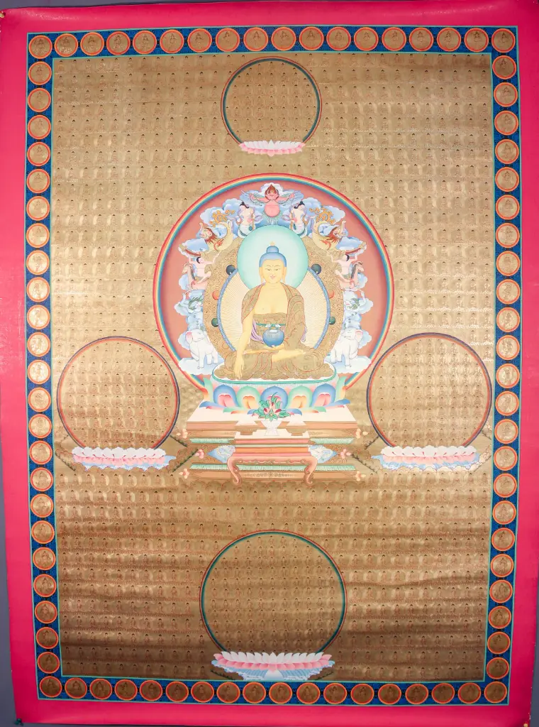 Shakyamuni Buddha Thangka – Thousand Buddha Assembly