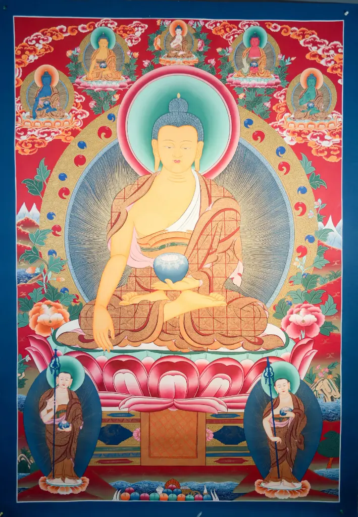 Shakyamuni Buddha Thangka – Red Marthang Style