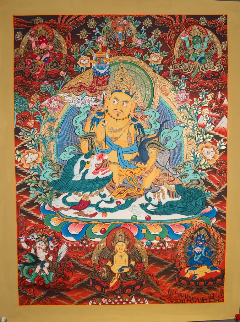 Vaisravana Thangka – Celestial Wealth Assembly