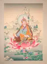 Guru Rinpoche Thangka – Ethereal Karma Gadri Landscape