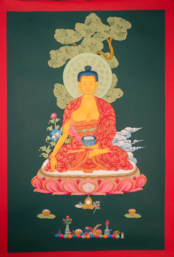 Shakyamuni Buddha Thangka – Under the Bodhi Tree – Karma Gadri Space