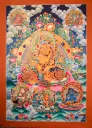 Five Jambhalas Thangka – 24K Gold – Ethereal Abundance