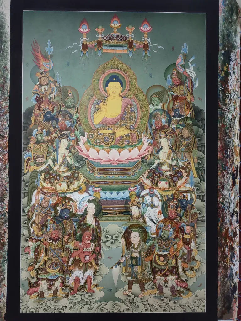 Amitabha Buddha Thangka – Japanese Pure Land Style