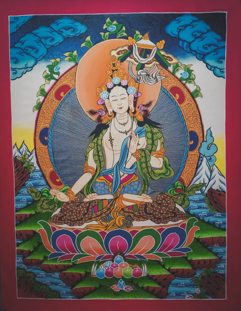 Sitatapatra (Dhukar) Thangka – Newari Gold Style