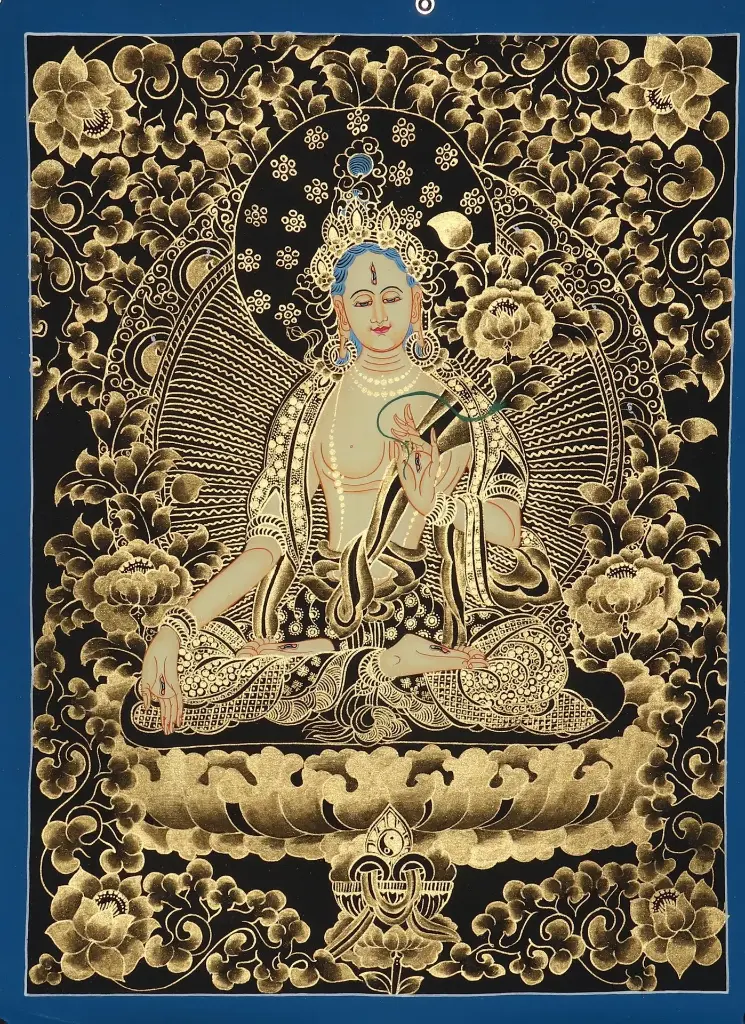 White Tara Nagthang Thangka for Healing & Long Life
