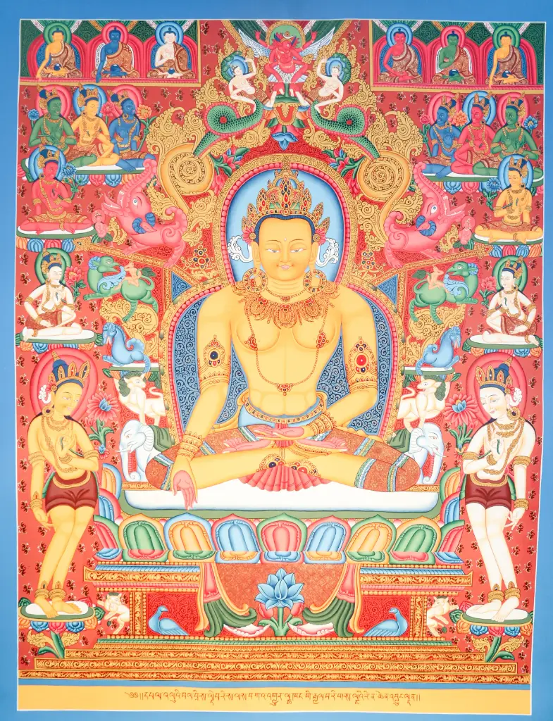 Ratnasambhava Thangka – Newari Marthang Red Assembly