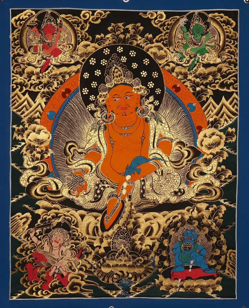 Golden Dzambhala Thangka (Jambhala Wealth Mandala)