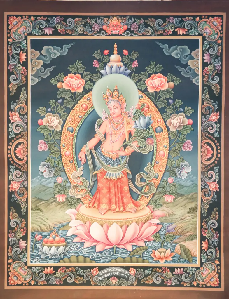 Padmapani Lokeshvara Thangka – The Heart of Compassion