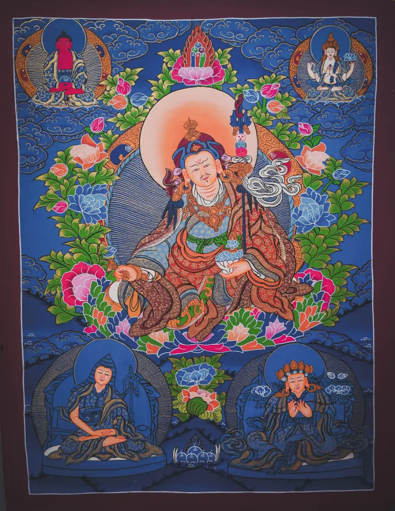 Guru Rinpoche Thangka – Celestial Blue Lineage