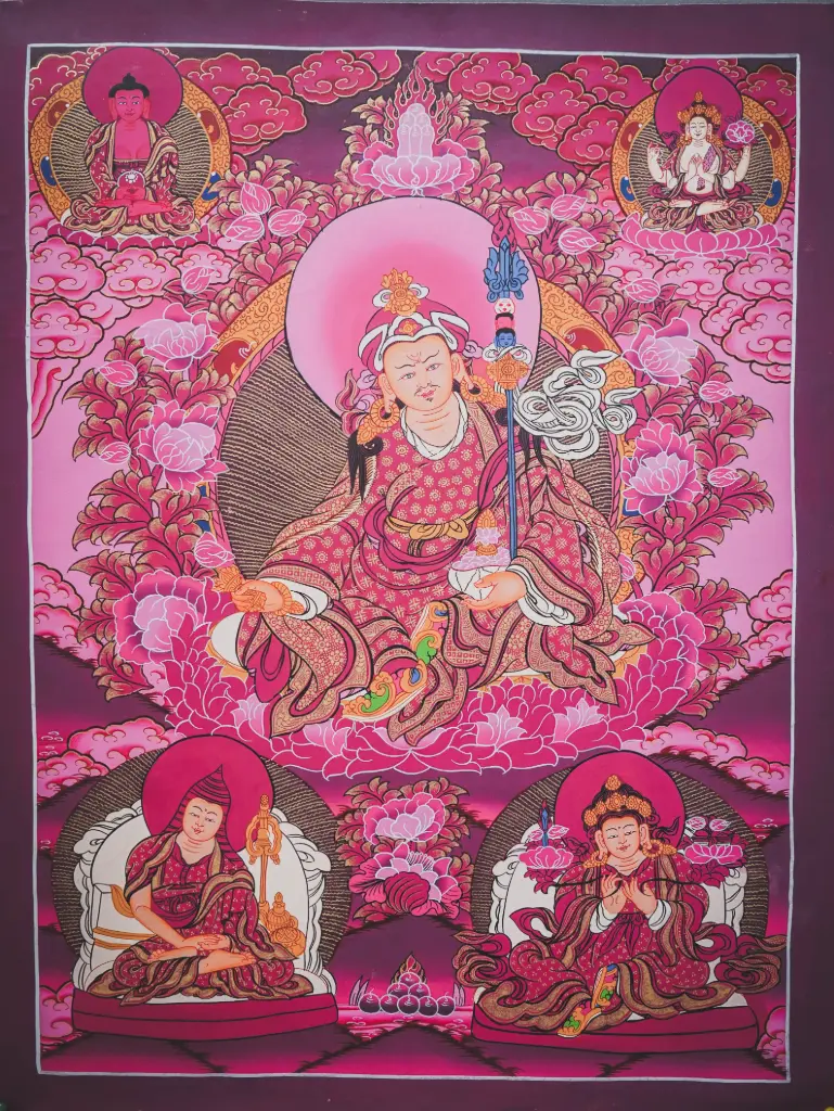 Guru Rinpoche Thangka – Red Gold Lineage