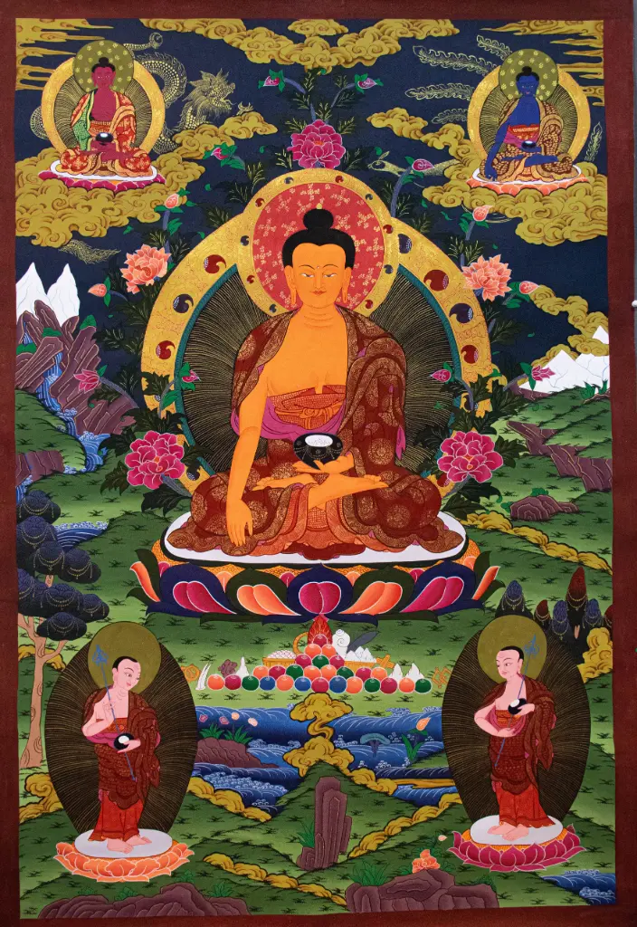 Shakyamuni Buddha (Menri) Thangka (A Gateway to Enlightenment)