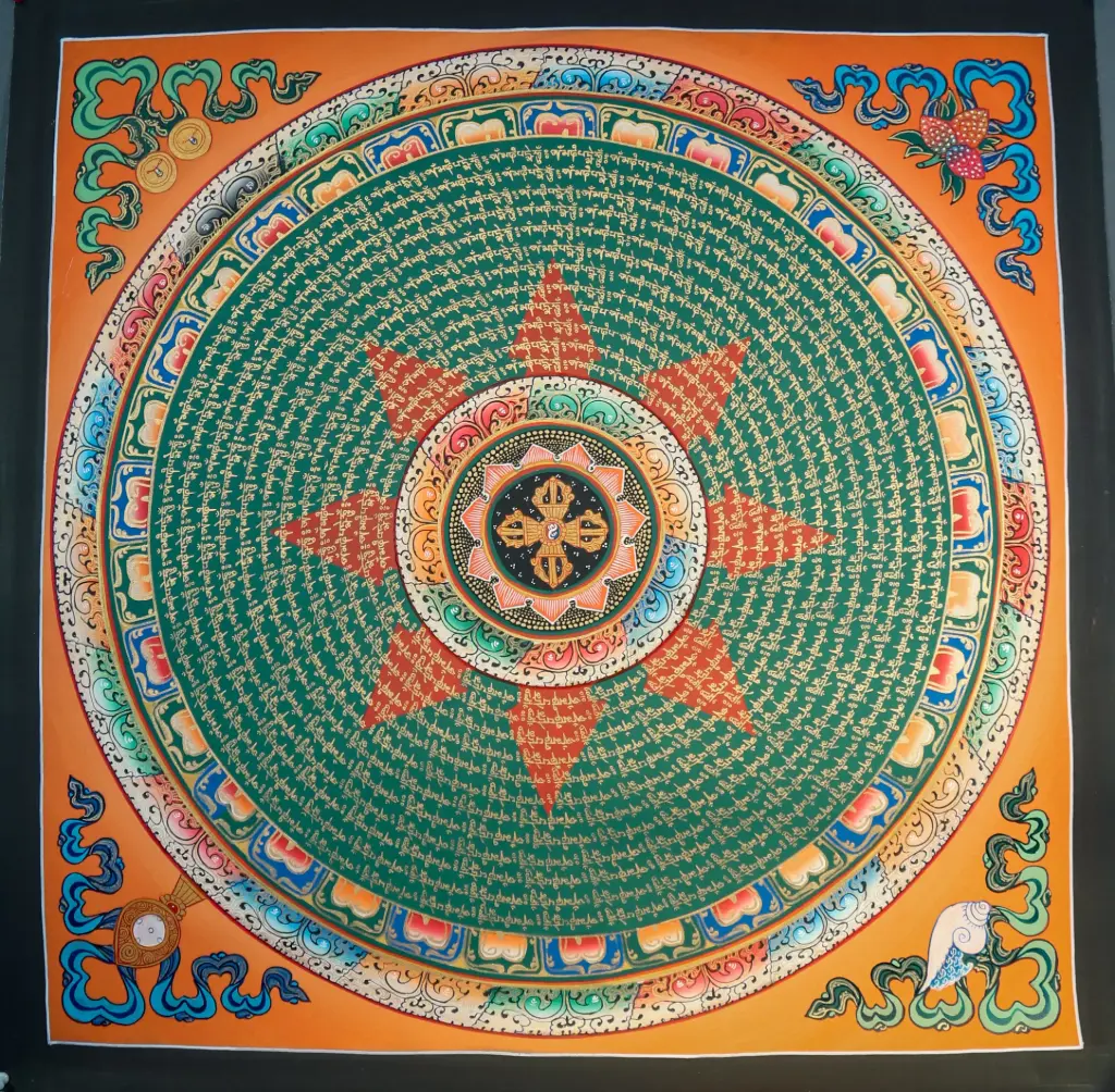 Om Mani Padme Hum Mandala – Double Vajra & Mantra Mandala 