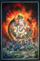 White Ganesha Thangka – Newari Paubha Style