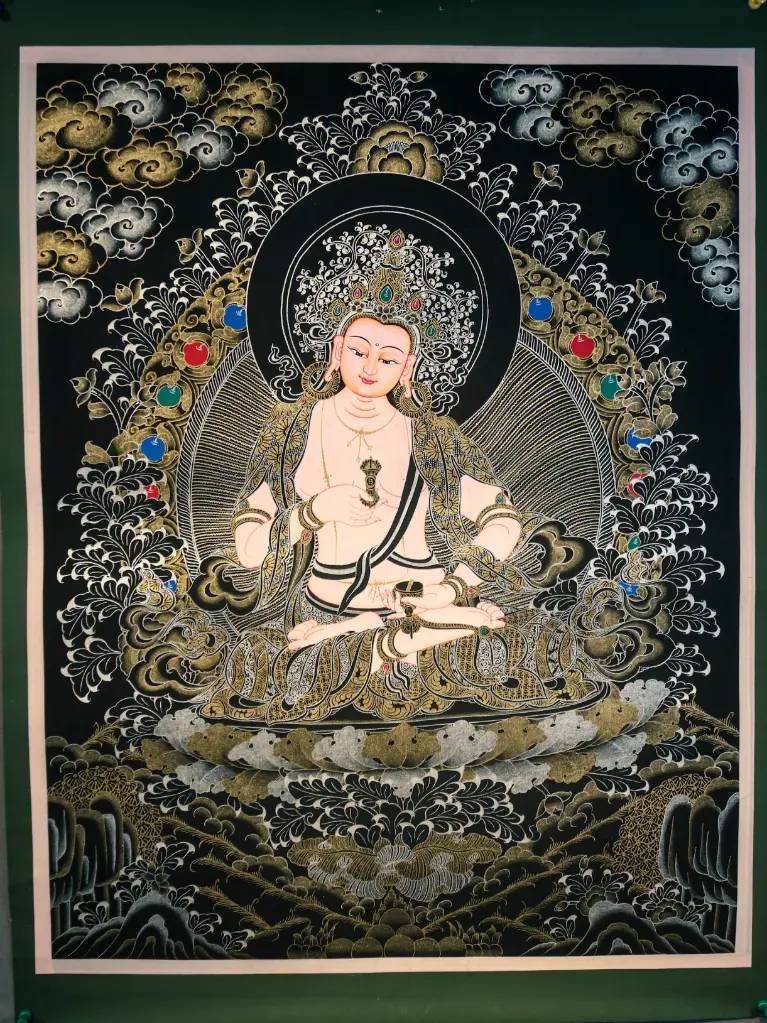 Vajrasattva Thangka – Nagthang Gold & Silver – Ultimate Purification