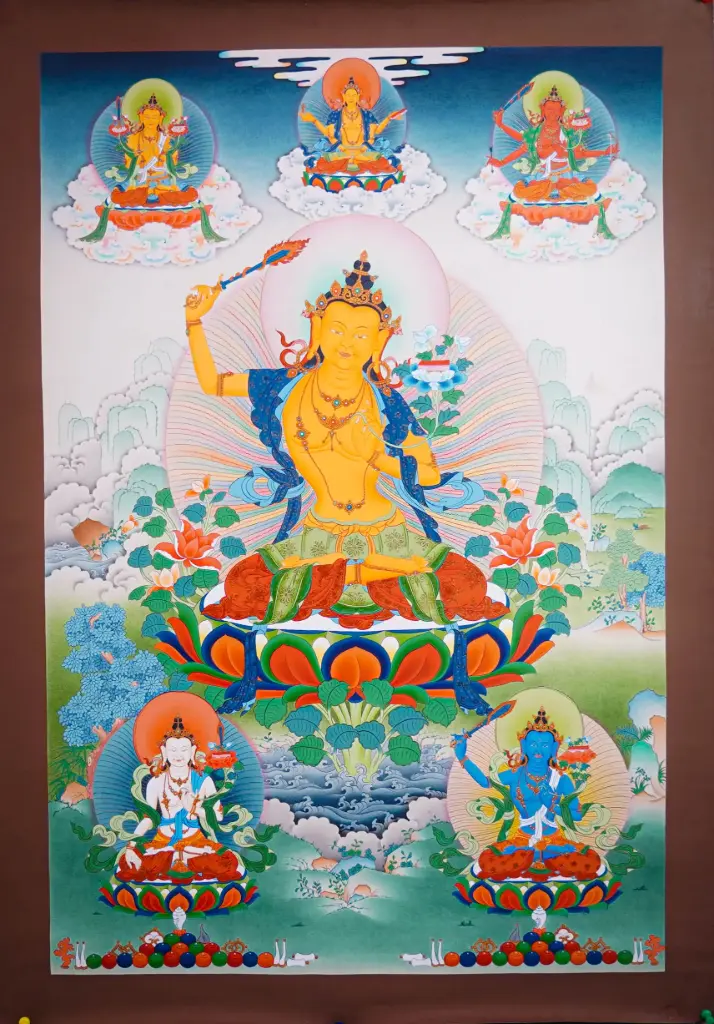 Five-Fold Golden Manjushri Thangka
