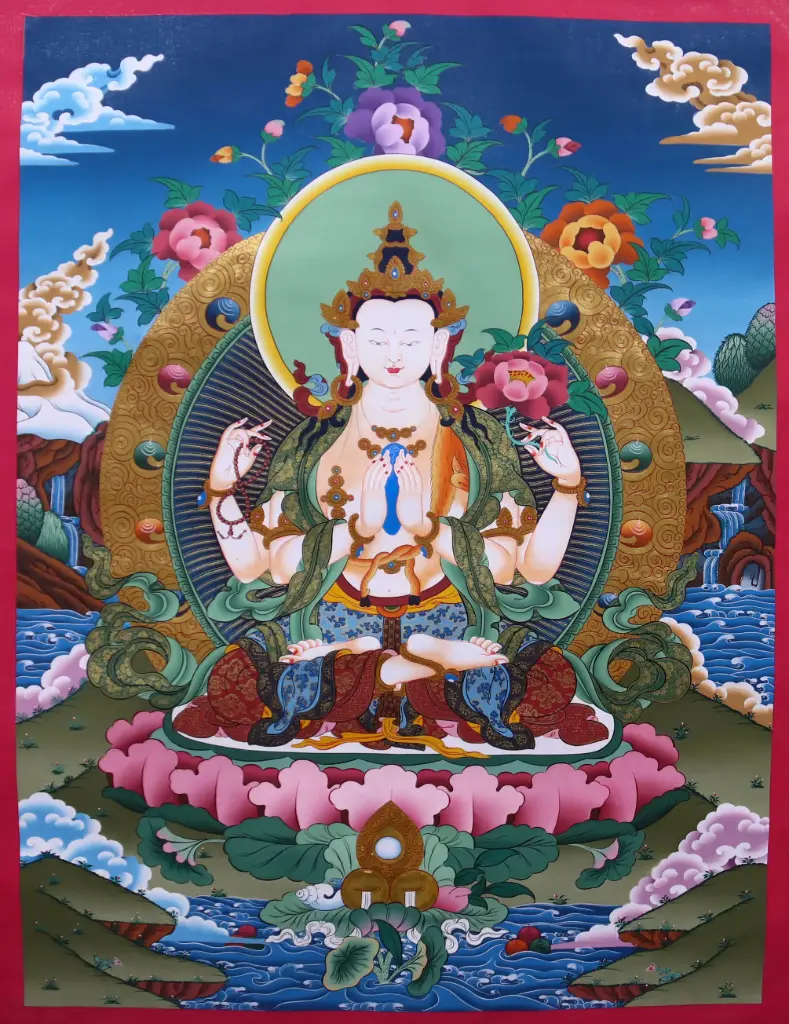 Consecrated Chenrezig Thangka (Radiate Unconditional Love)