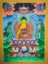 Shakyamuni Buddha Thangka – Triple Buddha Assembly