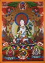 White Tara Thangka – Long Life Trinity – Radiant Healing Essence