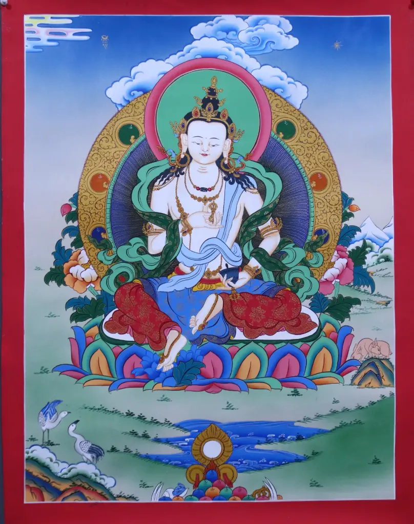 Vajrasattva Thangka – Menri Style – The Radiance of Inner Purity