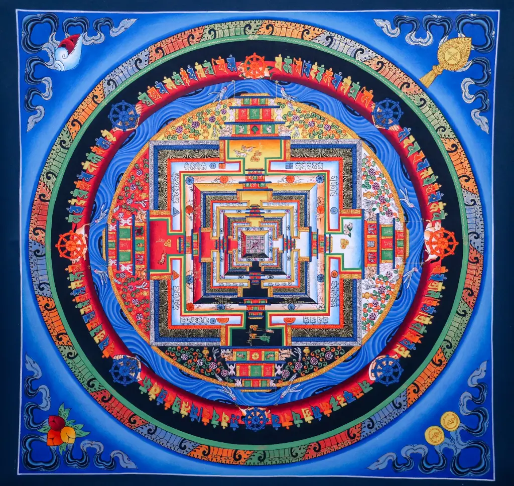 Kalachakra Mandala – Auspicious Corner Symbols 