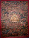 Shakyamuni Buddha Life Story Thangka – The Twelve Deeds – Antique Masterpiece