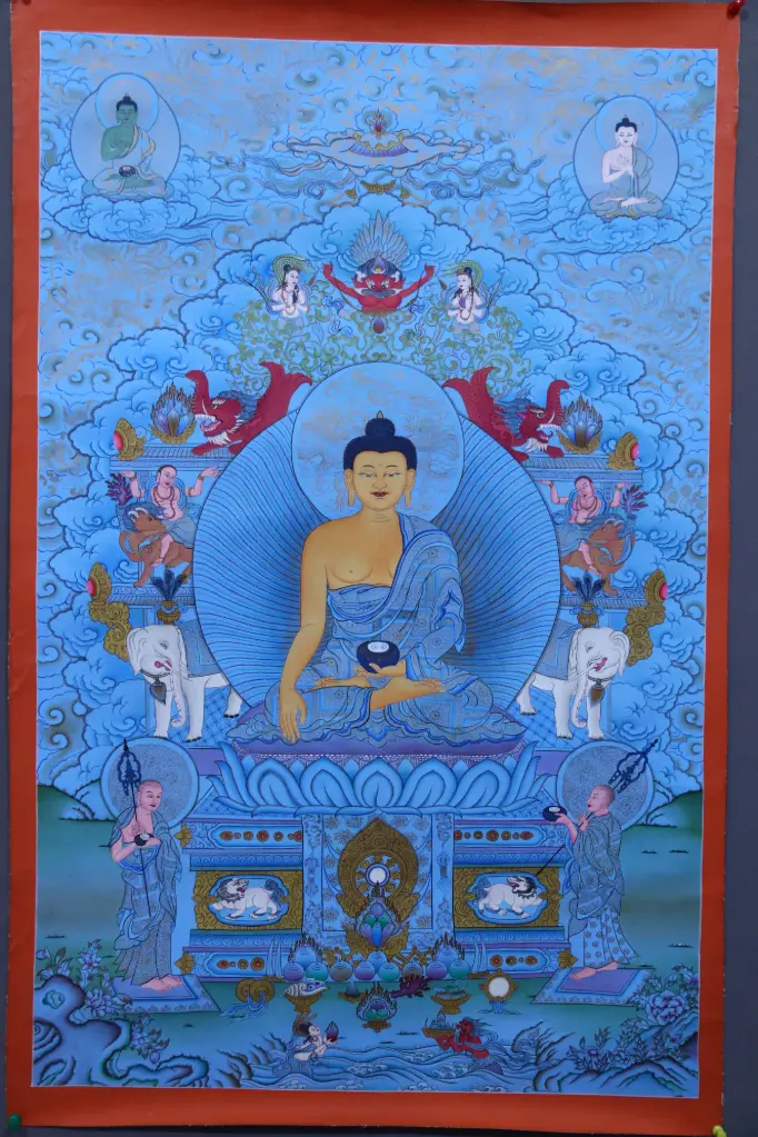 Shakyamuni Buddha Thangka – Earth Witness Assembly – Path to Enlightenment