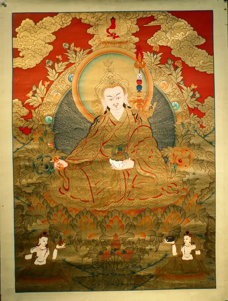 Guru Padmasambhava Thangka – The Red Gold Lotus Born