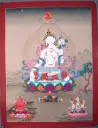White Tara Thangka – Trinity of Long Life – Radiant Healing & Longevity